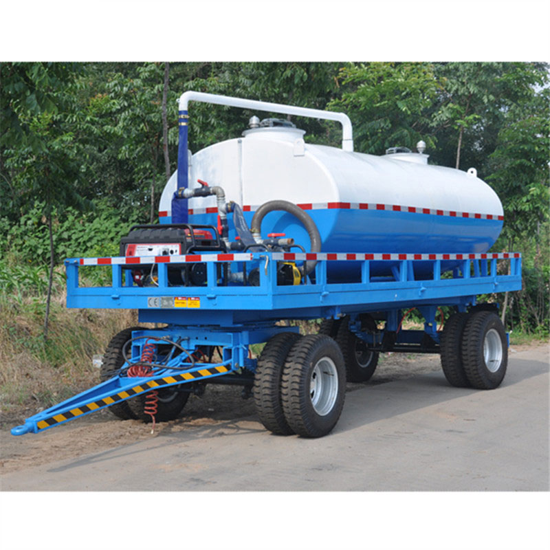 平板水罐拖车 