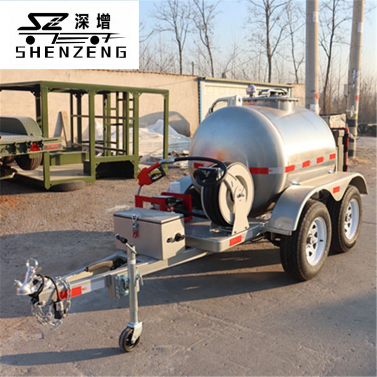 1吨不锈钢油罐拖车 